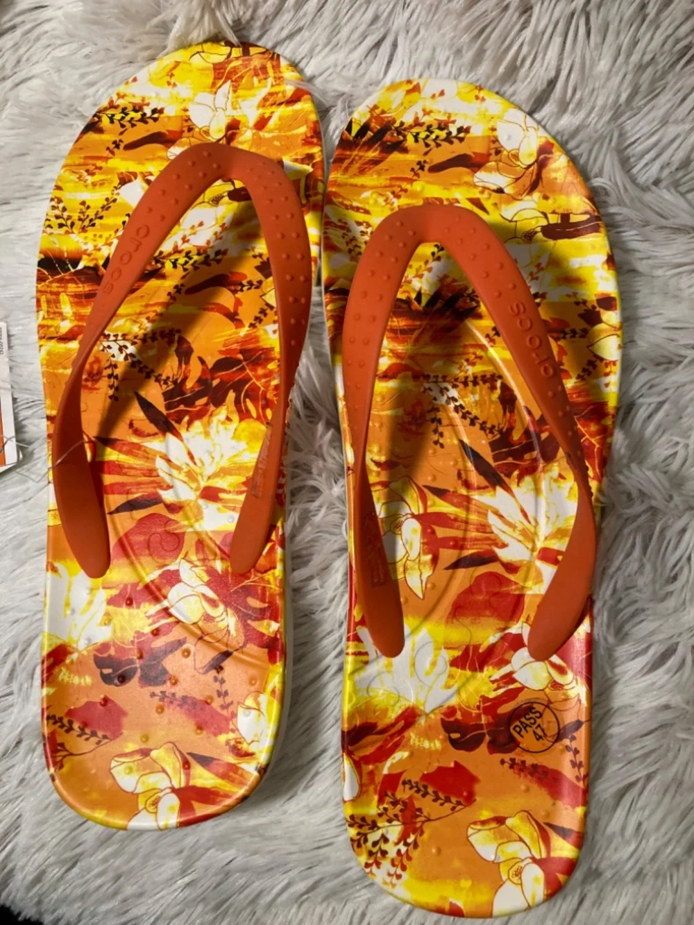 Mens Chawaii Tropical Crocs Flip Flops Size 12